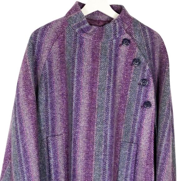 Jimmy Hourihan Cape 100% Pure New Wool Poncho Ireland Plaid Tweed Oversized OSFA - Picture 3 of 12